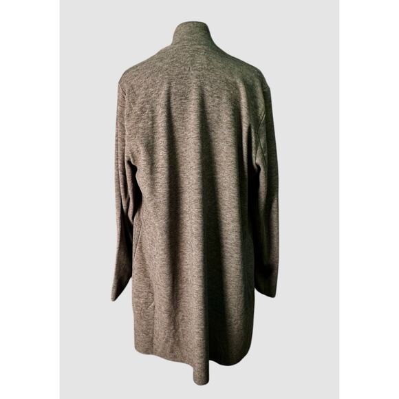 NIC+ZOE Knit Long Sleeve Pocket Lounge Around Draped Front Jacket Chestnut, XL - Picture 6 of 11